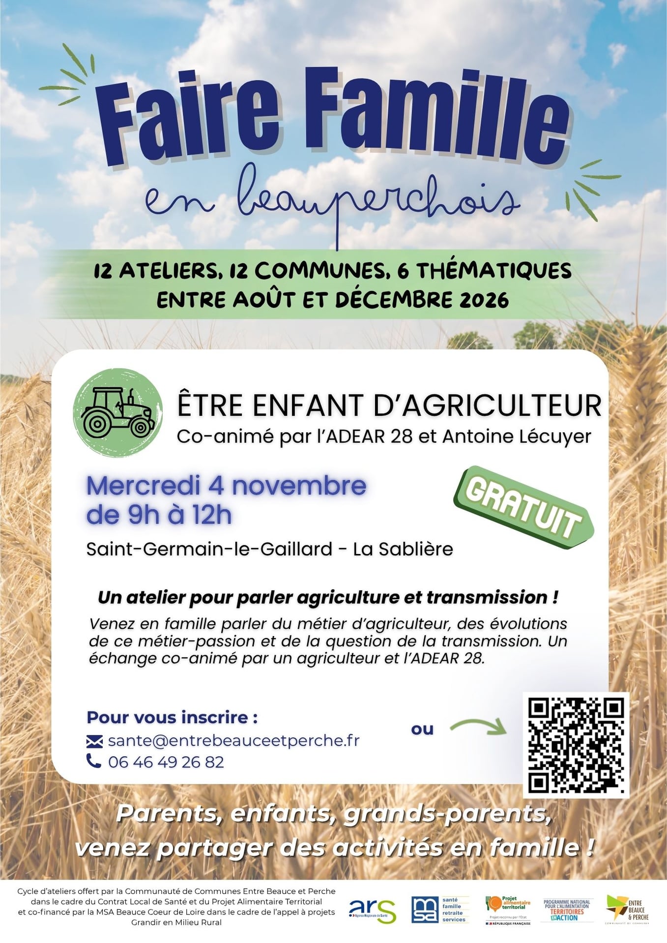 Atelier "Faire Famille en Beauperchois" : Être enfant d'agriculteur