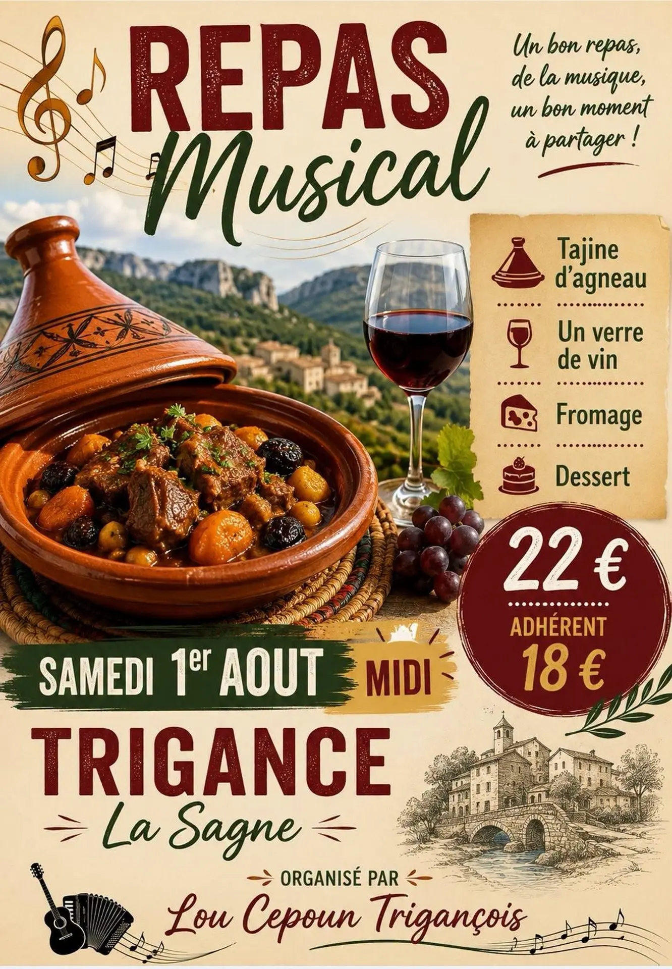 Repas musical "Tajine d'Agneau"