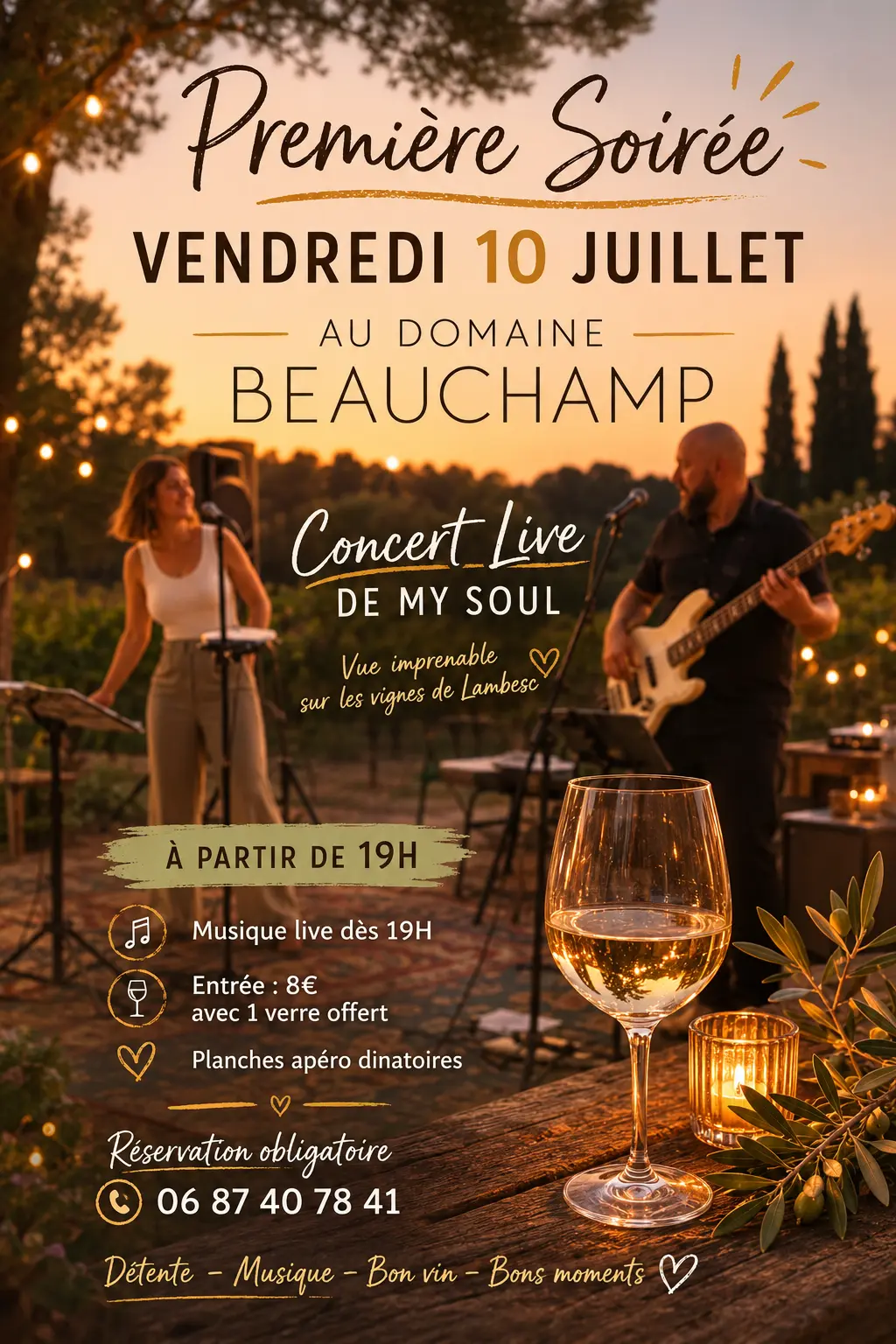 Première soirée au Domaine Beauchamp
