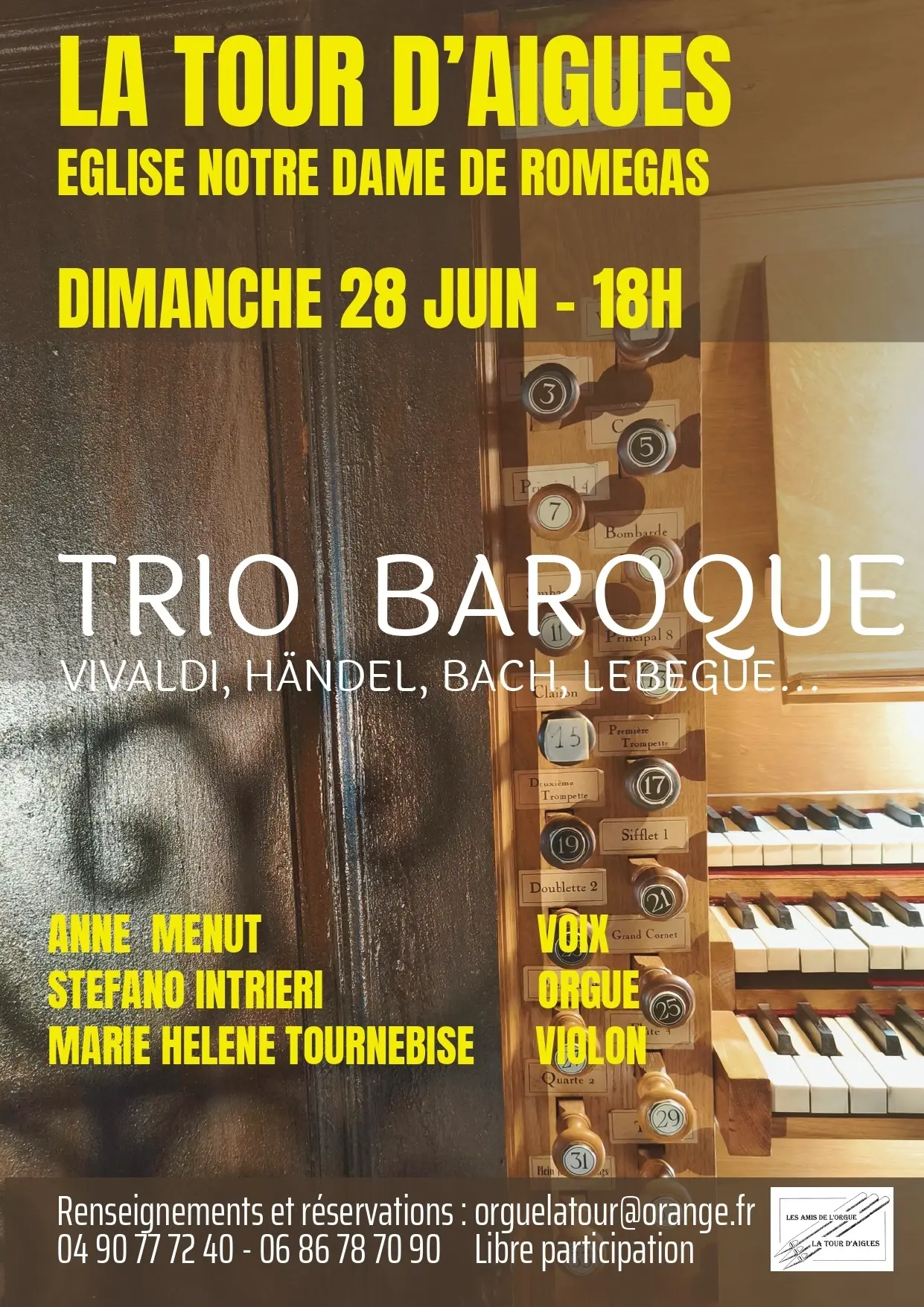 Concert "Trio Baroque" à La Tour d' Aigues