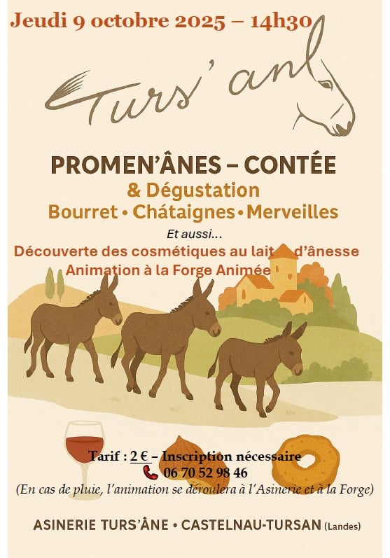 Promen'ânes Contée et dégustation de bourret, châtaignes et merveilles