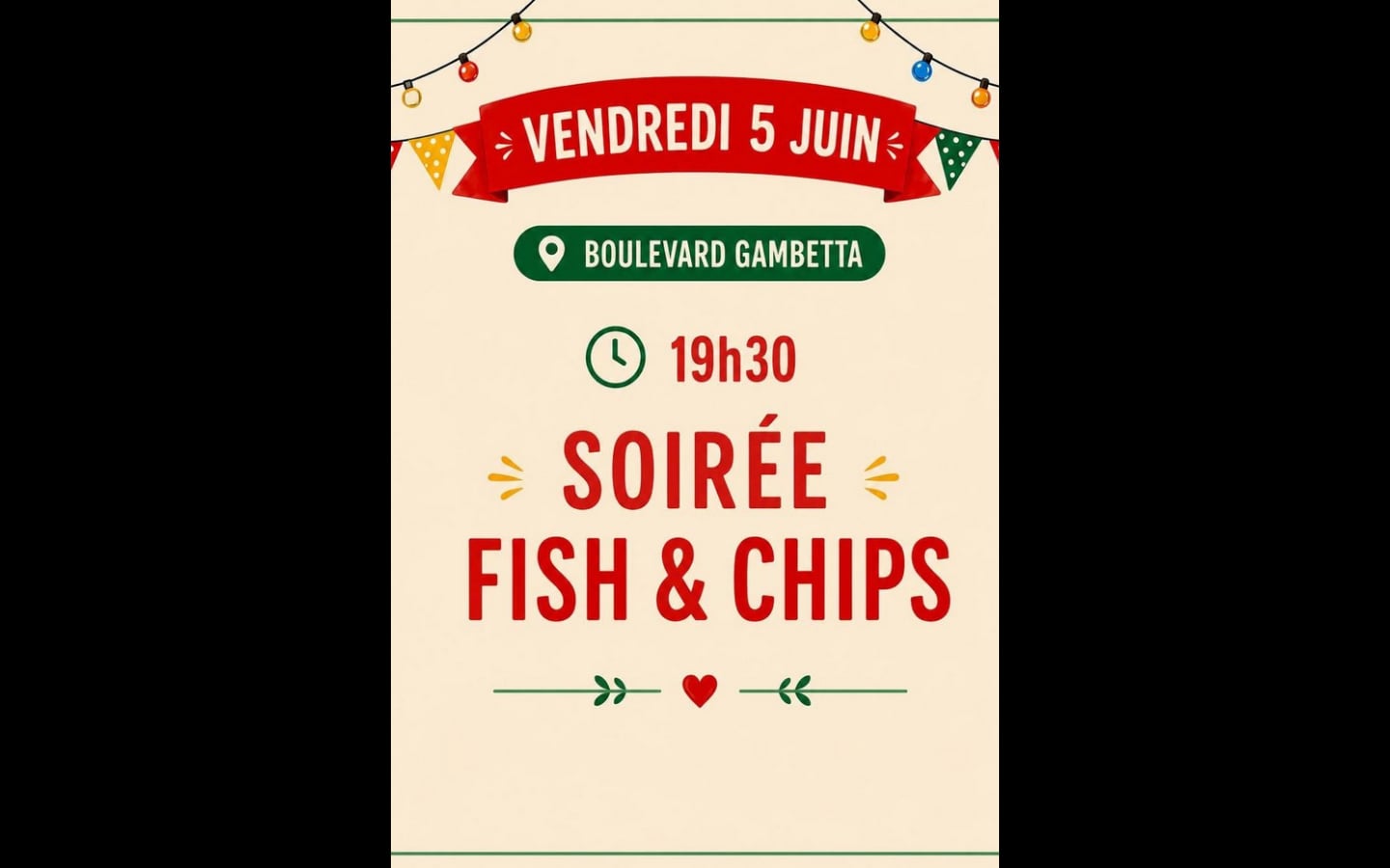 Animation commerciale : soirée fish and chips