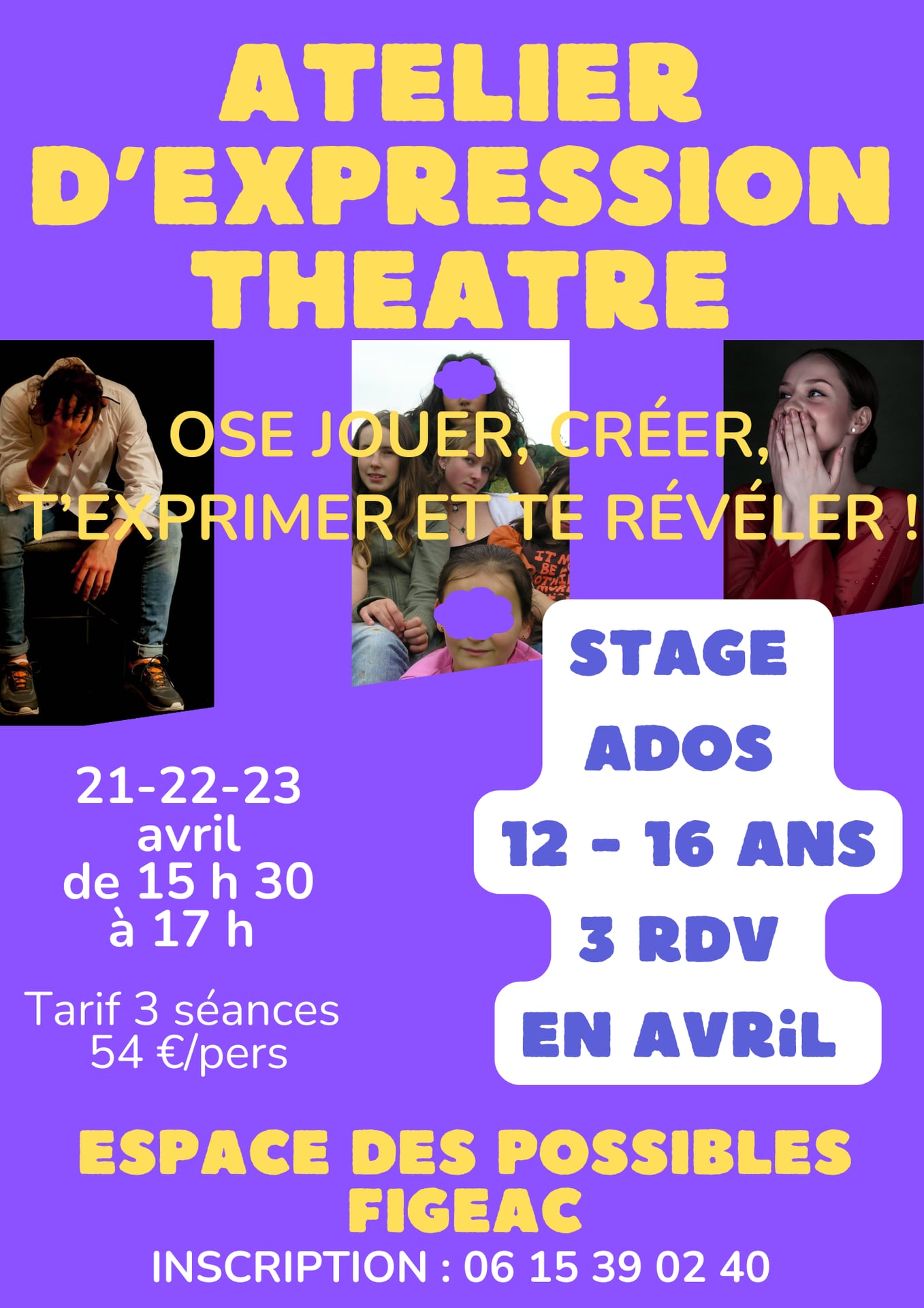 Ateliers d’expression créatrice théâtre à Figeac