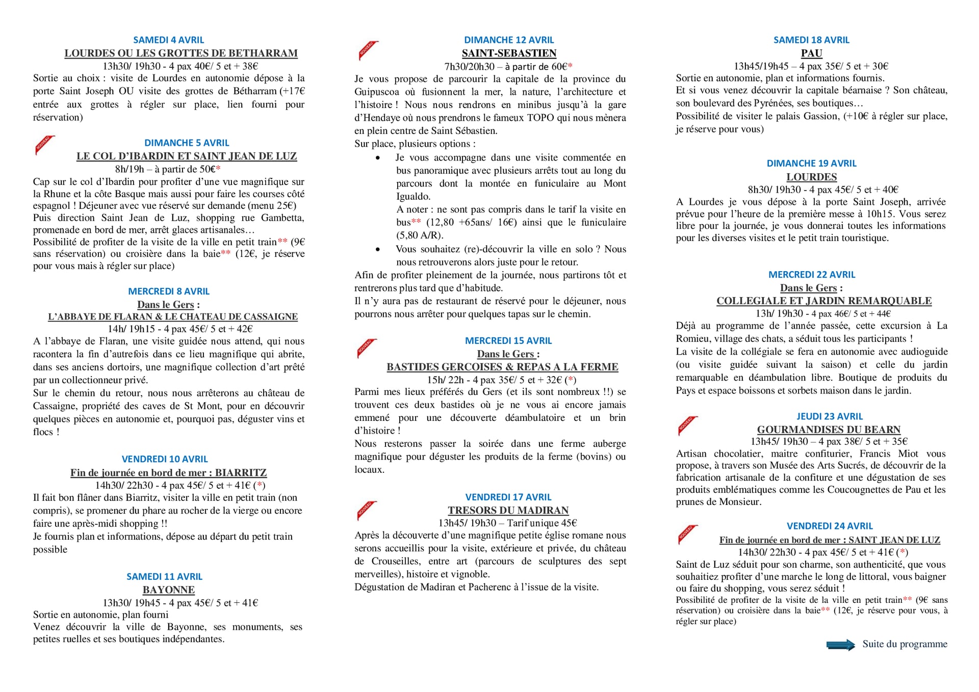 Excursions avec Mochila