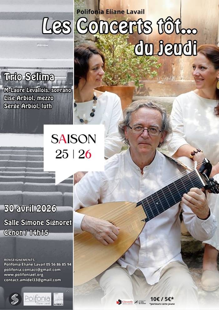 Concert tôt... Trio Selima
