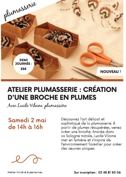 Atelier plumasserie : création d'une broche en plumes