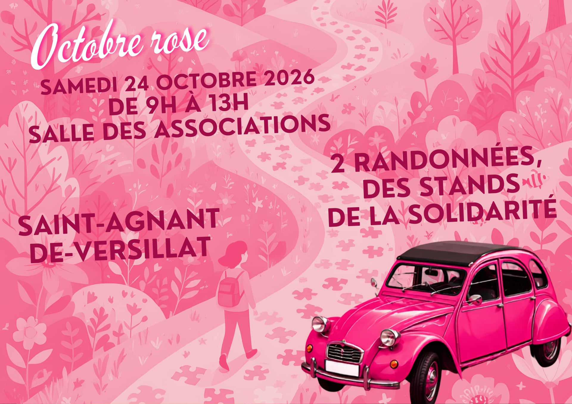 Marcher pour Octobre rose à Saint-Agnant -de-Versillat