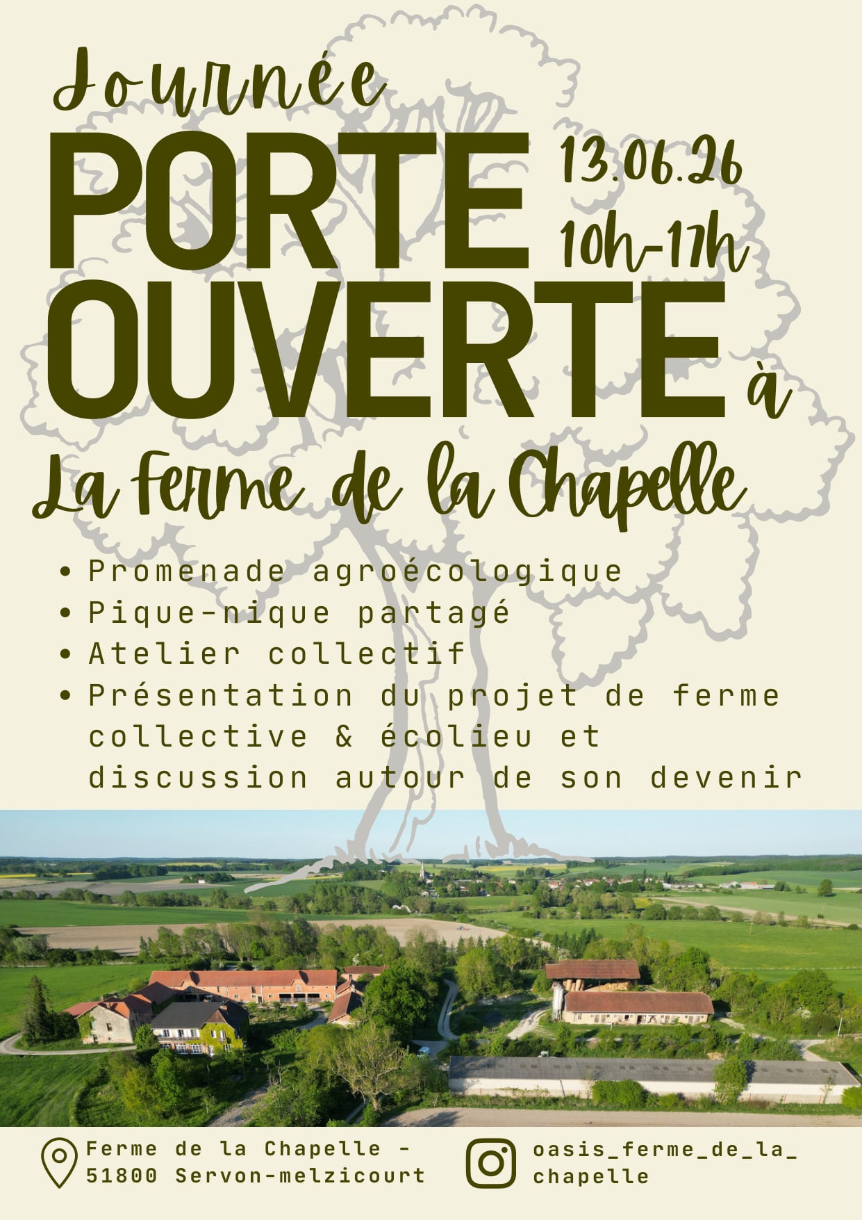 Porte ouverte à la ferme de la chapelle