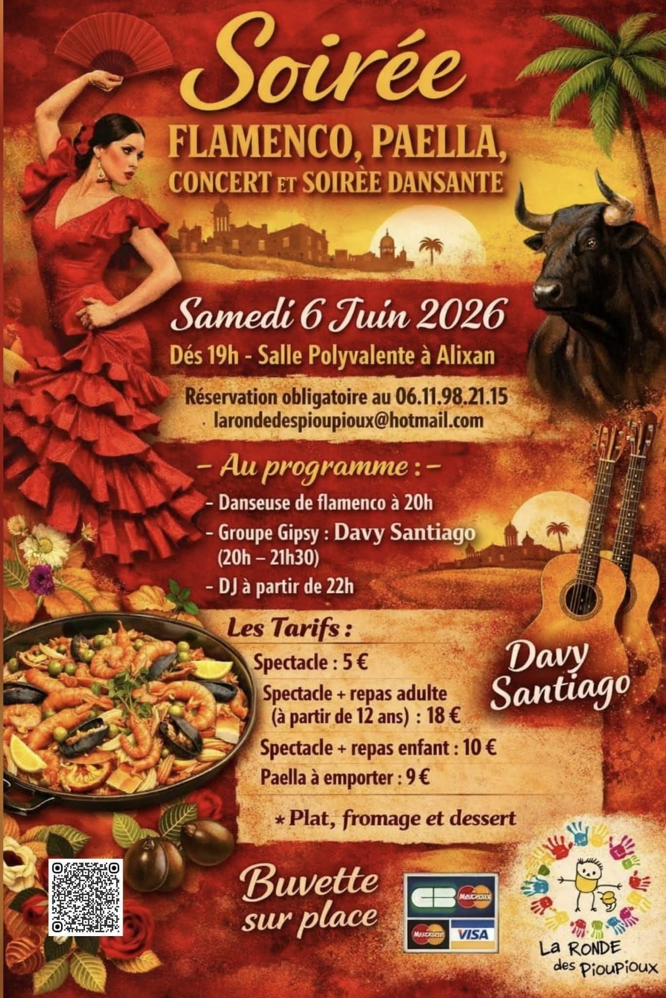 Soirée Flamenco, Paella, Concert et Soirée Dansante