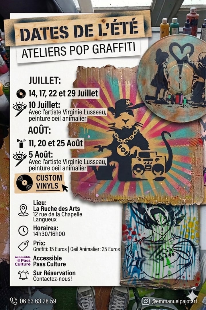 Atelier Pop Graffiti/peinture animalière
