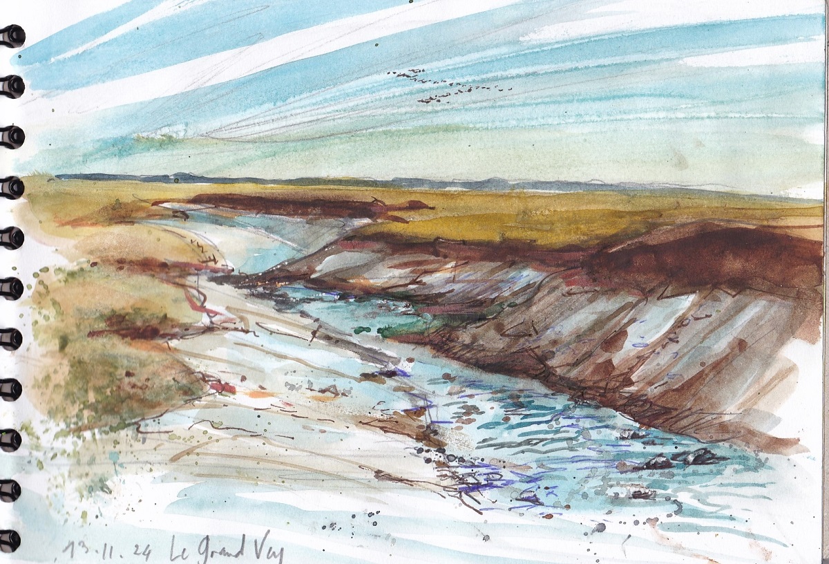 Croquis de terrain en baie des Veys
