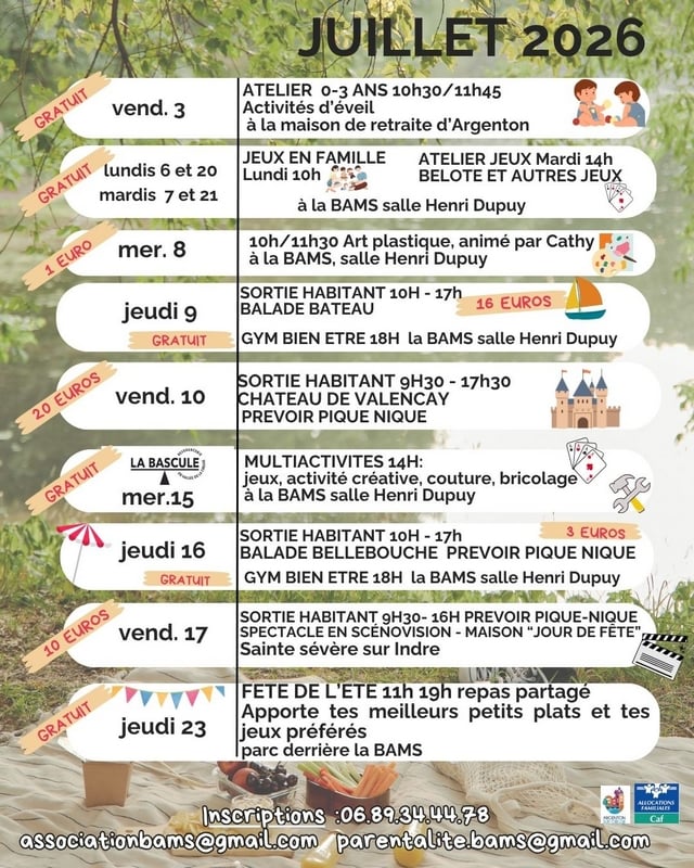 Les rendez-vous de l'été à la BAMS
