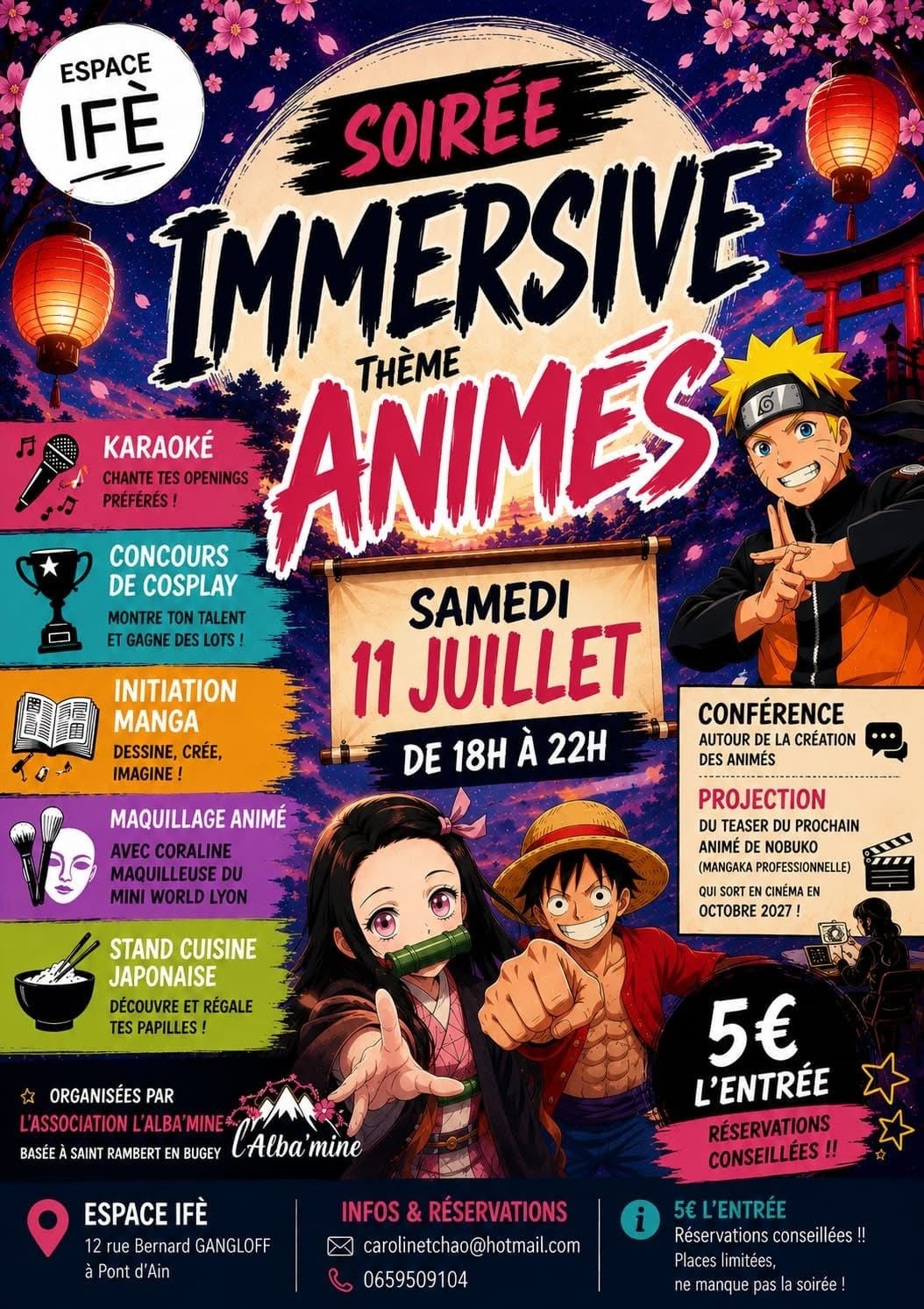Soirée immersive thème ANIMES