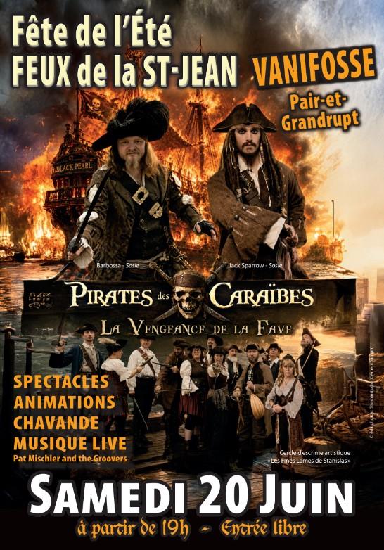 Fête de l'Eté et de la Musique, et Feux de la Saint-Jean sur le thème des Pirates des Caraïbes 'La Vengeance de la Fave'