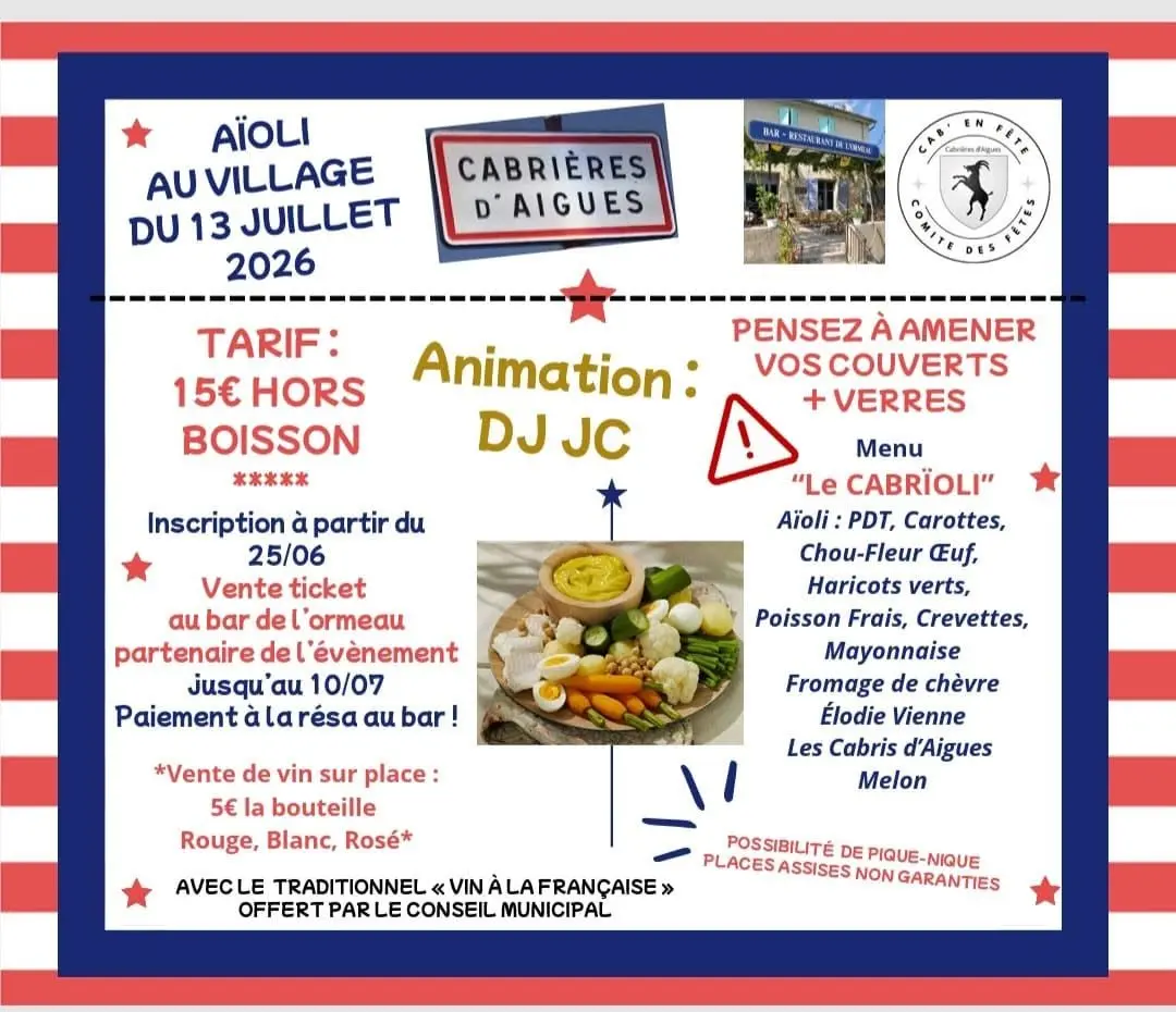 Aïoli au village de Cabrières d' Aigues