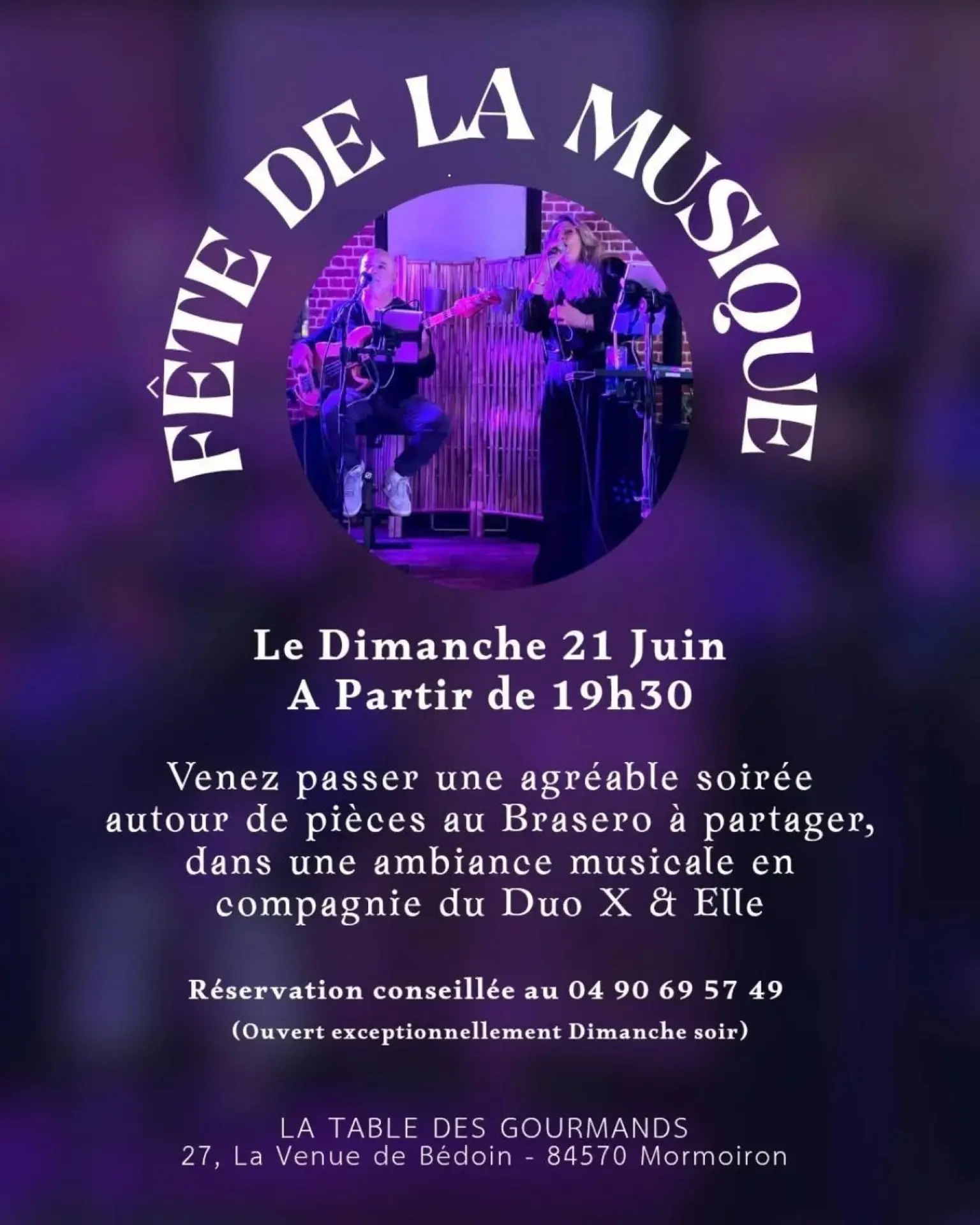 Fête de la musique à la Table des Gourmands