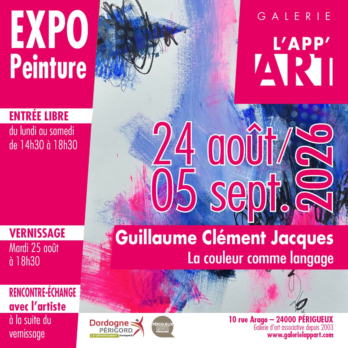 Exposition "La couleur comme langage" - Galerie l'App'Art