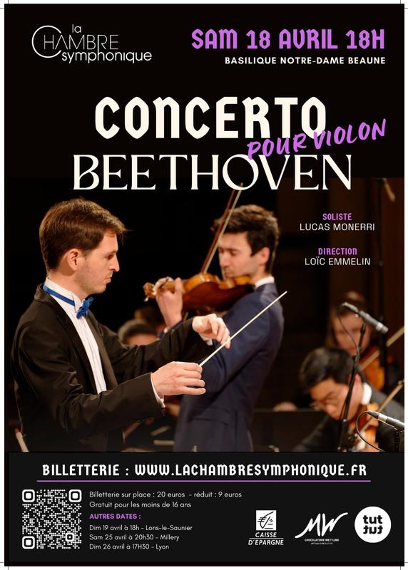 La Chambre Symphonique – Beethoven Concerto pour violon, Mozart Symphonie n°25, Mendelssohn les Hébrides