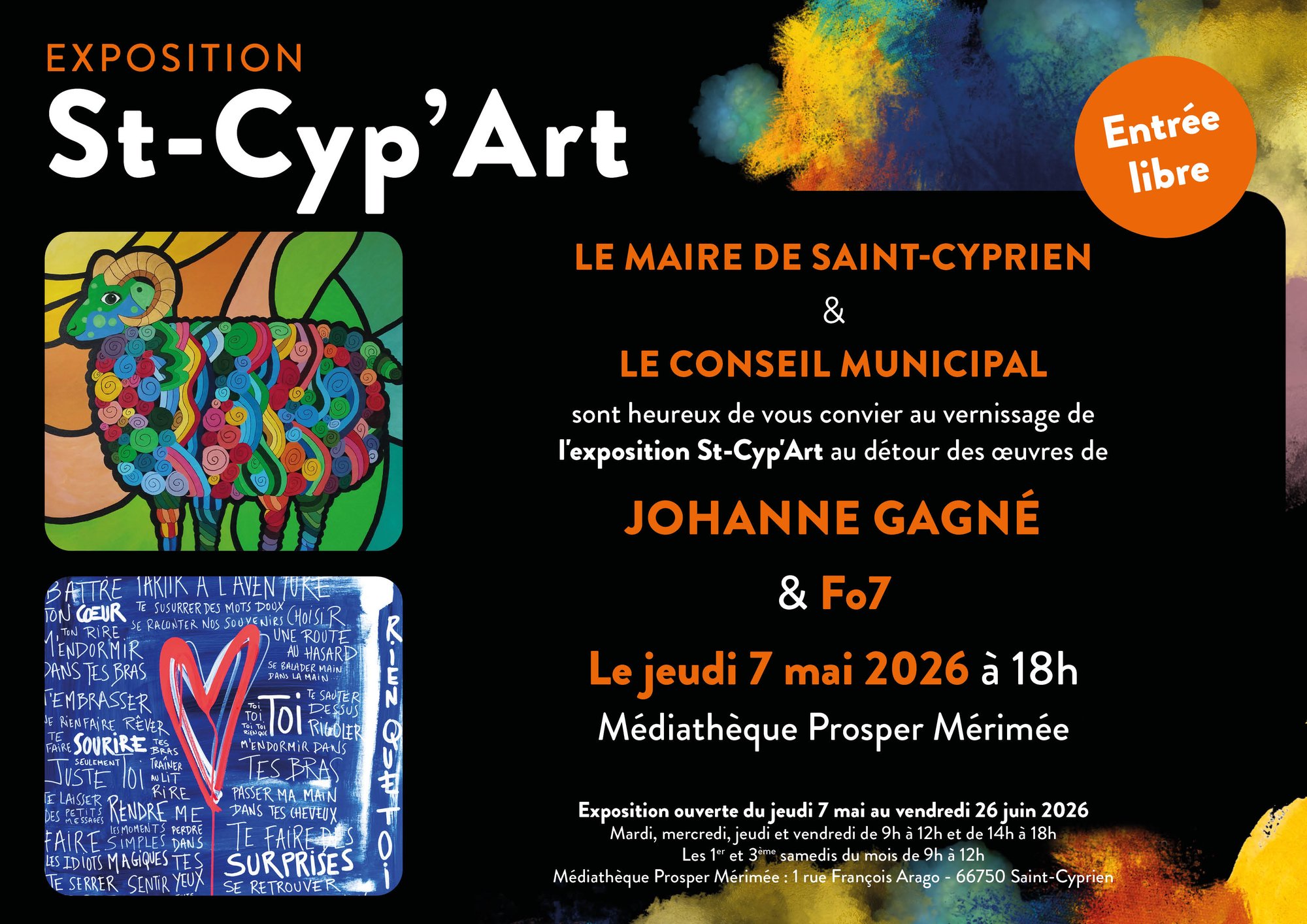 VERNISSAGE DE L'EXPOSITION ST-CYP'ART JOHANNE GAGNE & FO7