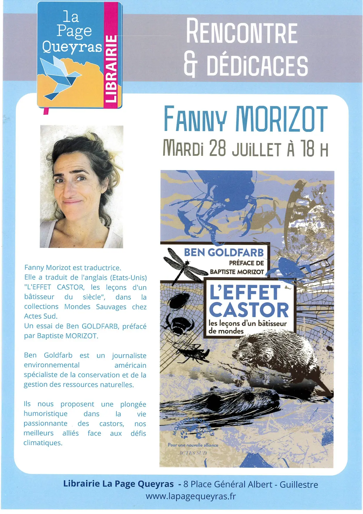 Rencontre et dédicace à la librairie la Page Queyras