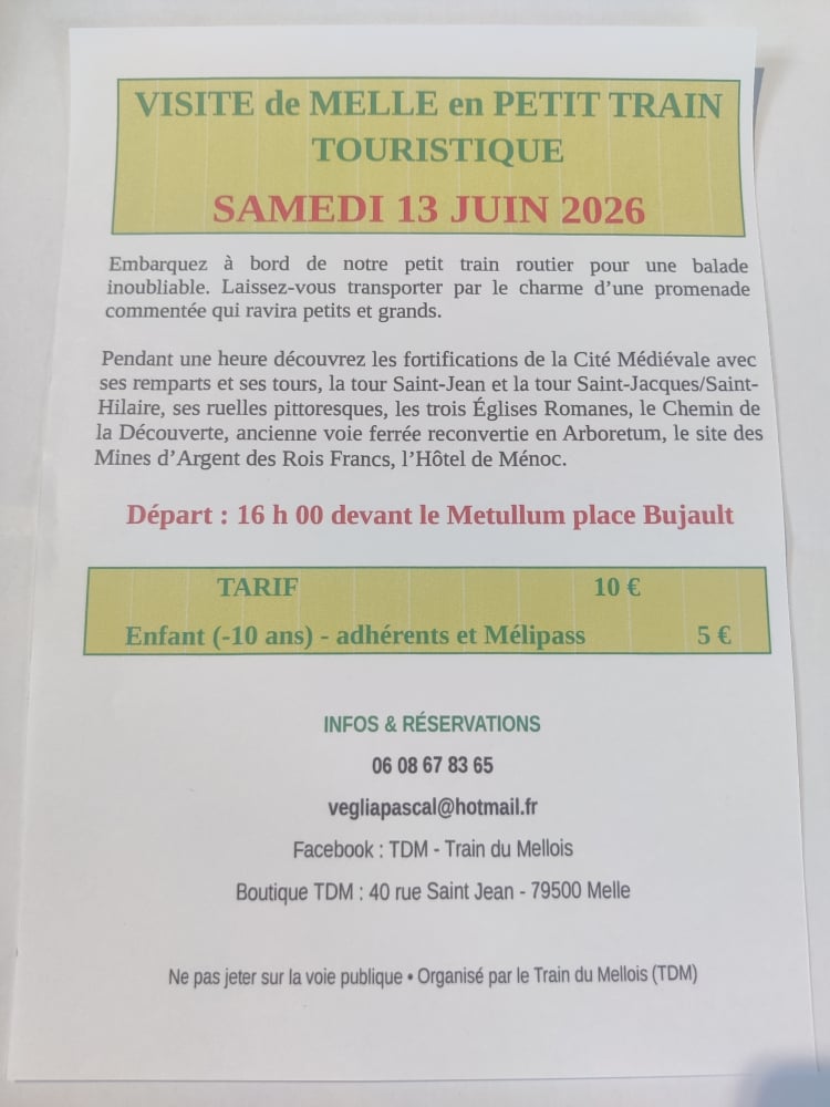 Balade en petit train touristique à Melle