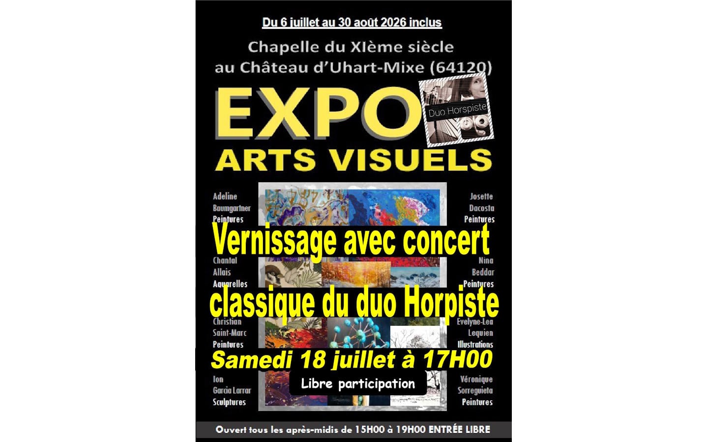 Vernissage de l'exposition d'Art à la Chapelle du château