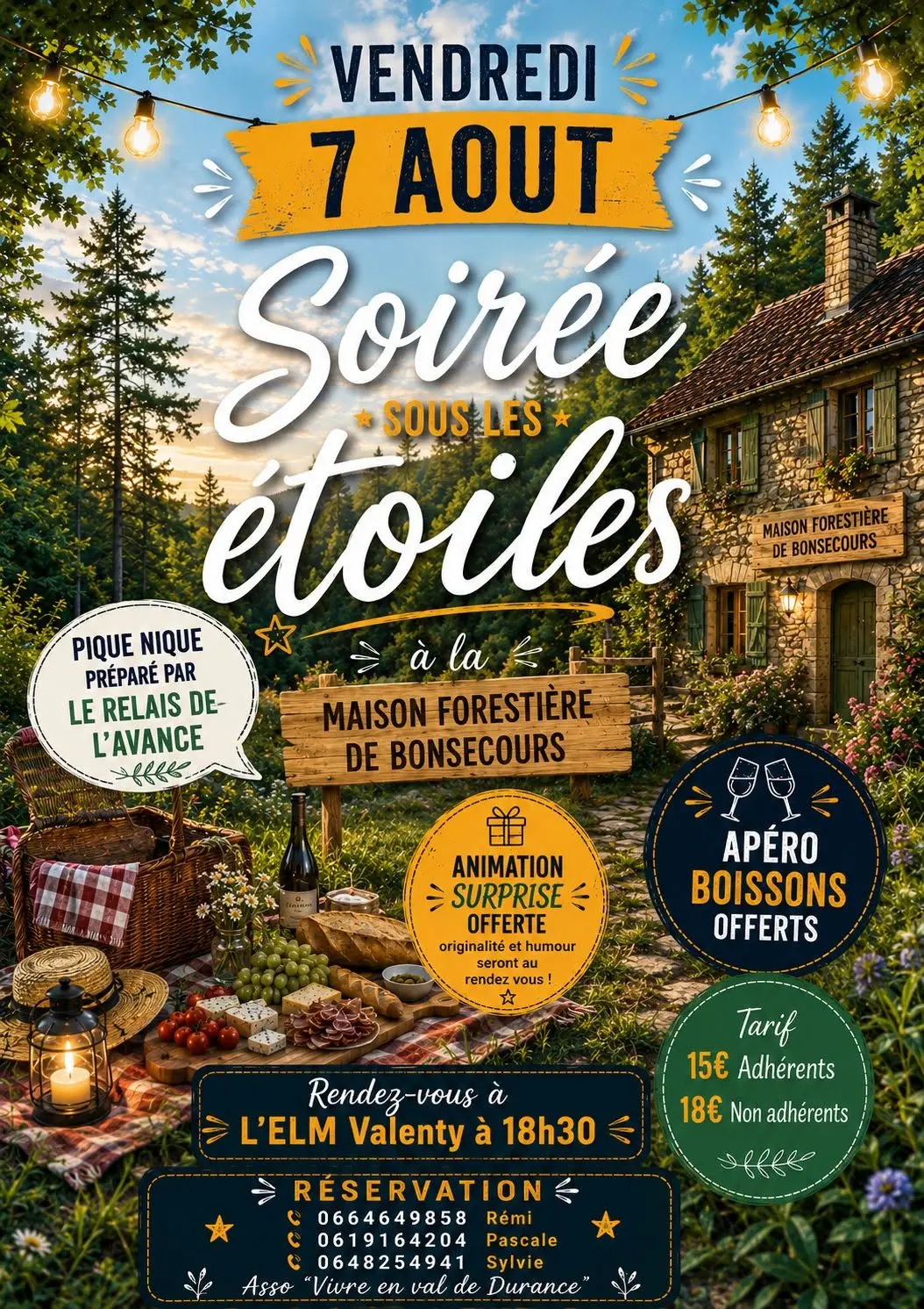 Soirée sous les étoiles à la Maison Forestière de Bonsecours