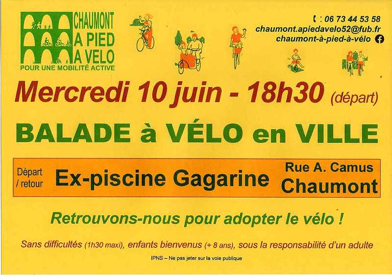 Balade à vélo en ville à Chaumont