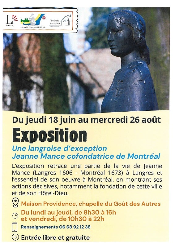 Exposition - Une Langroise d'exception Jeanne Mance
