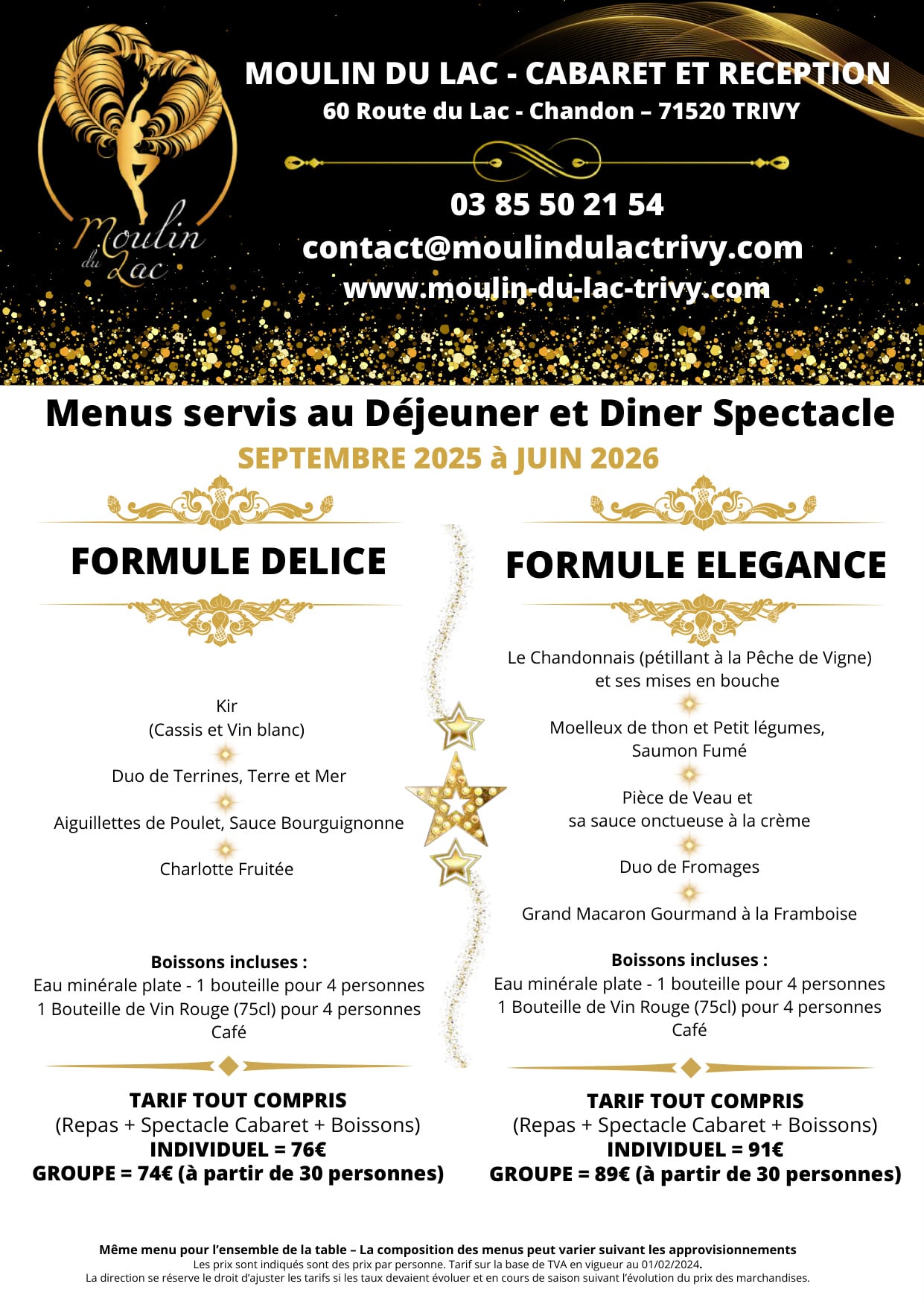 Revue cabaret en déjeuner ou dîner spectacle