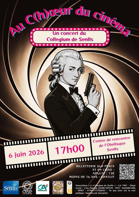 Concert du Collegium de Senlis « Au C(h)œur du cinéma » au Centre de Rencontre de l'Obélisque de Senlis