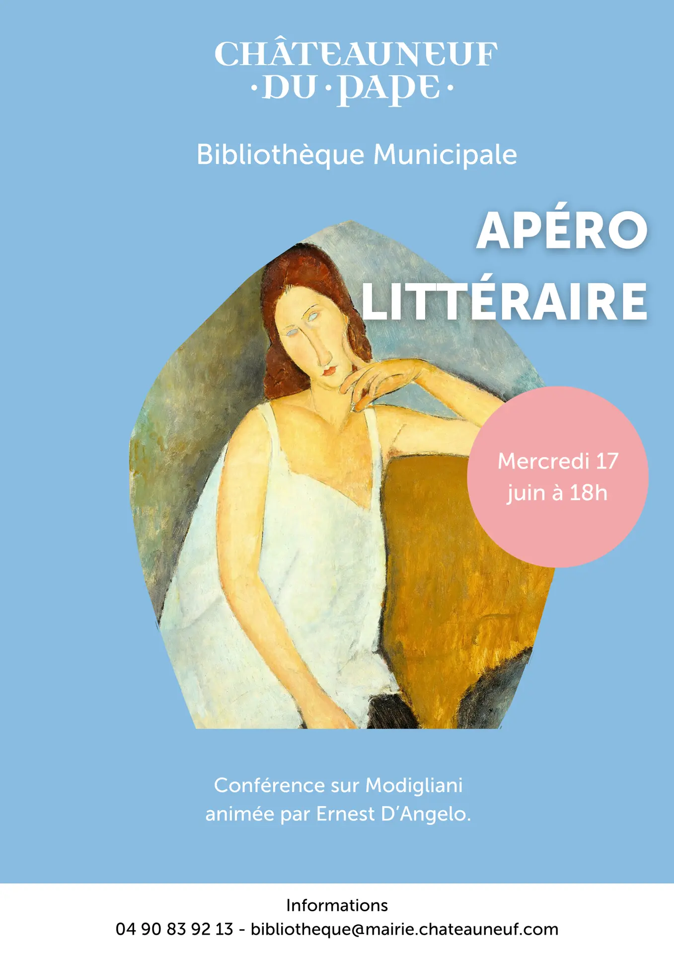 Apéro-littéraire Conférence sur Modigliani par M. Ernest D'Angelo