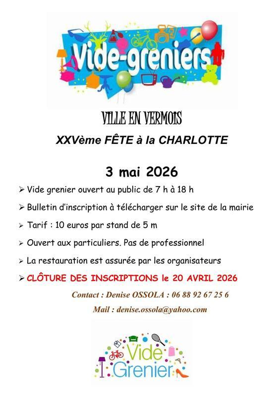 Vide grenier - xxve fête à la charlotte