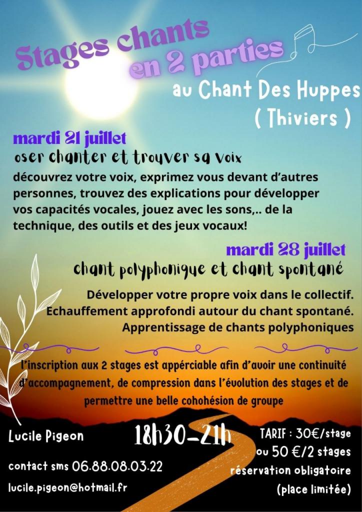 Stage de Chant avec Lucile Pigeon