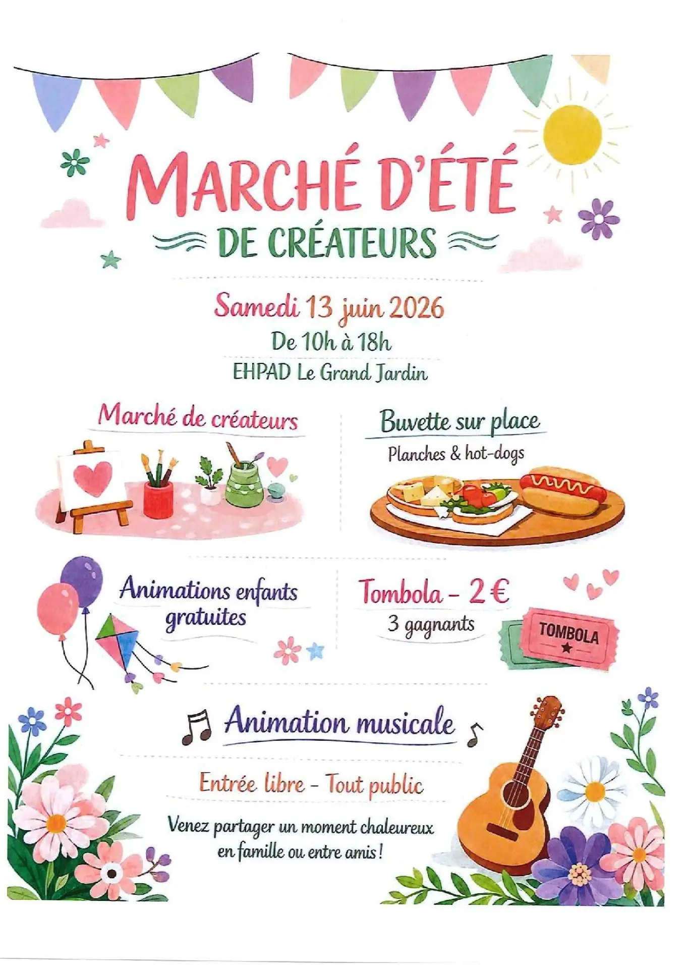 Marché d'été de créateurs à l'Ehpad du Grand Jardin
