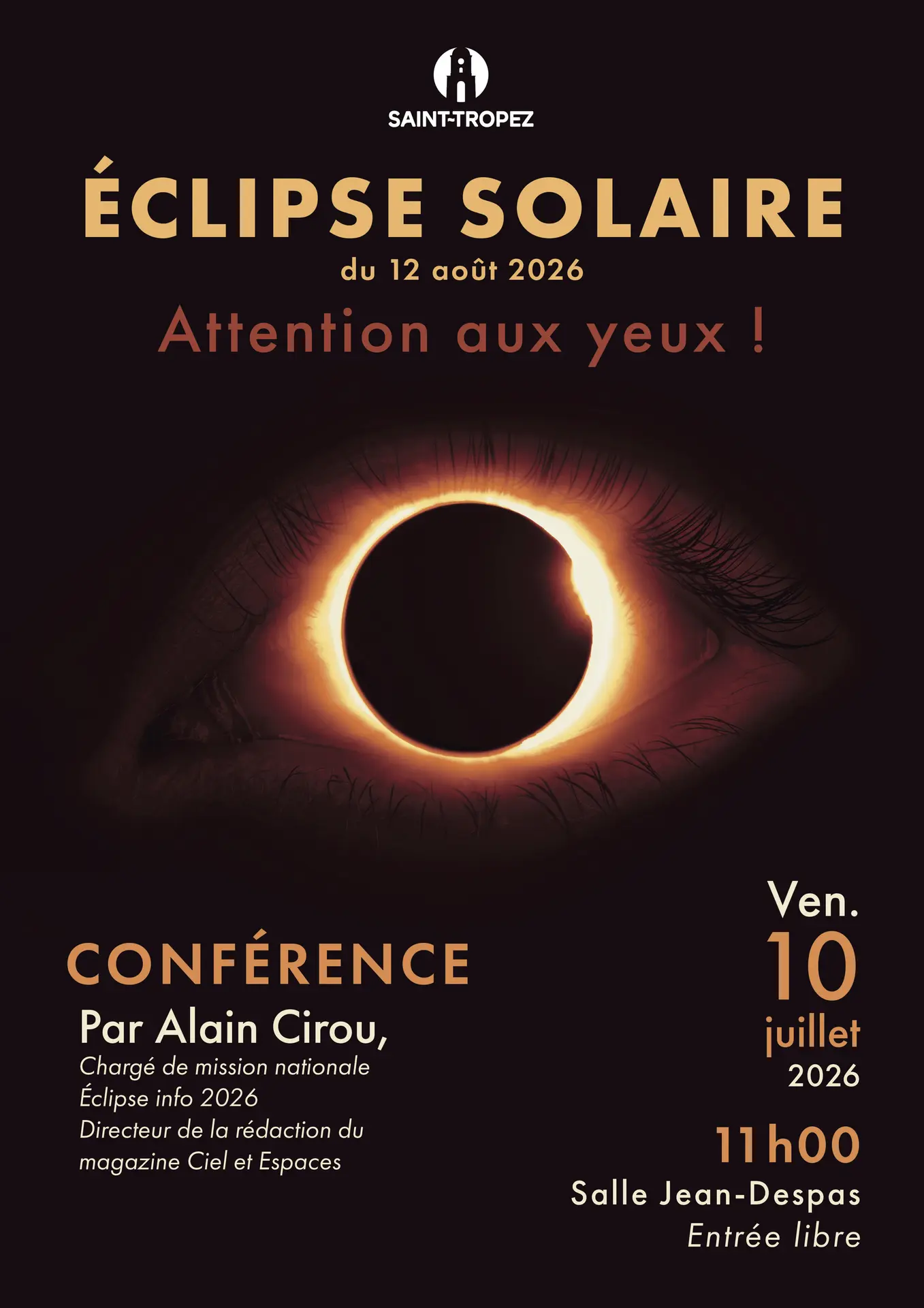 Conférence « Eclipse solaire du 12 août 2026 : attention aux yeux ! »
