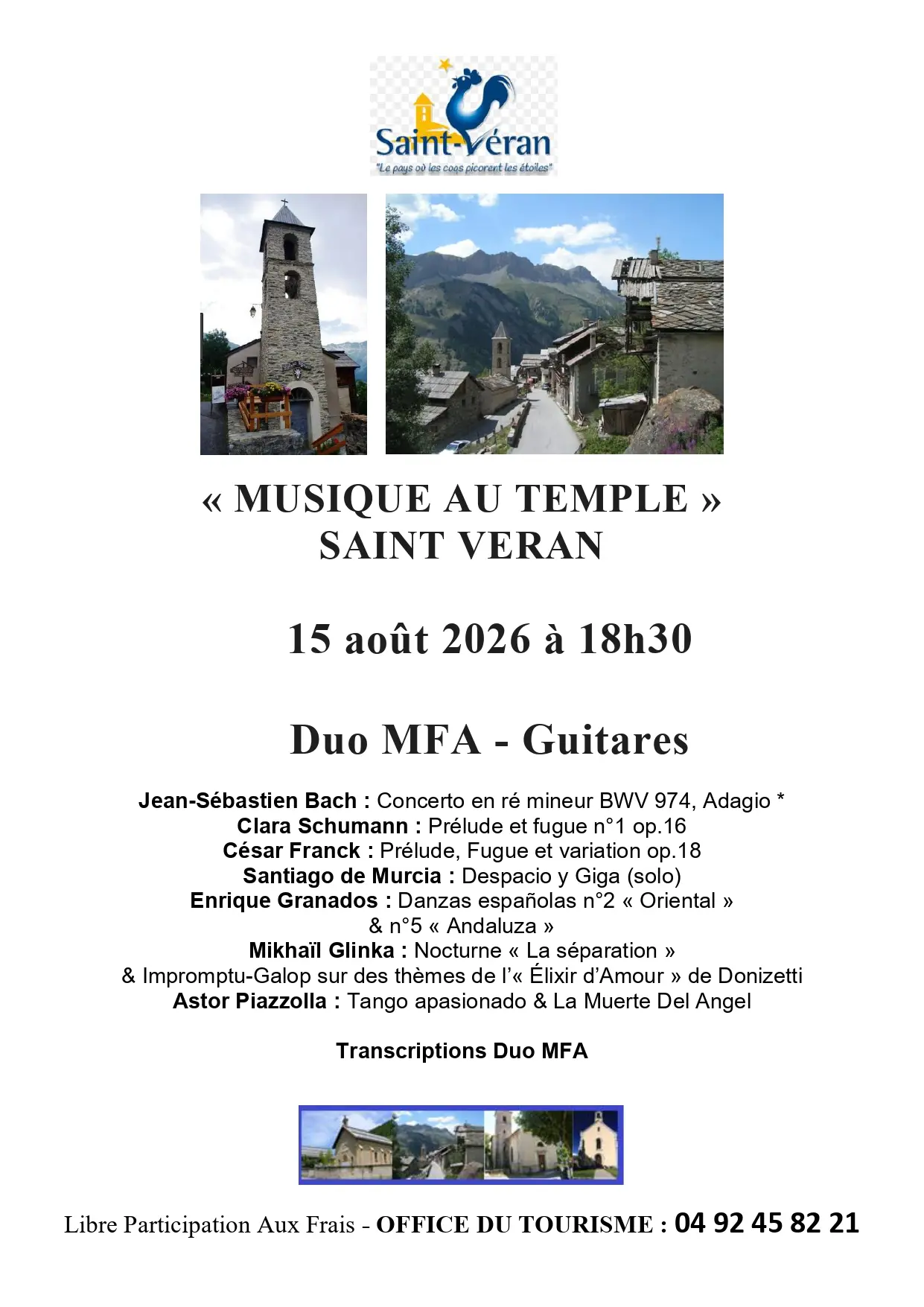 Musique au temple "Duo MFA-Guitares"