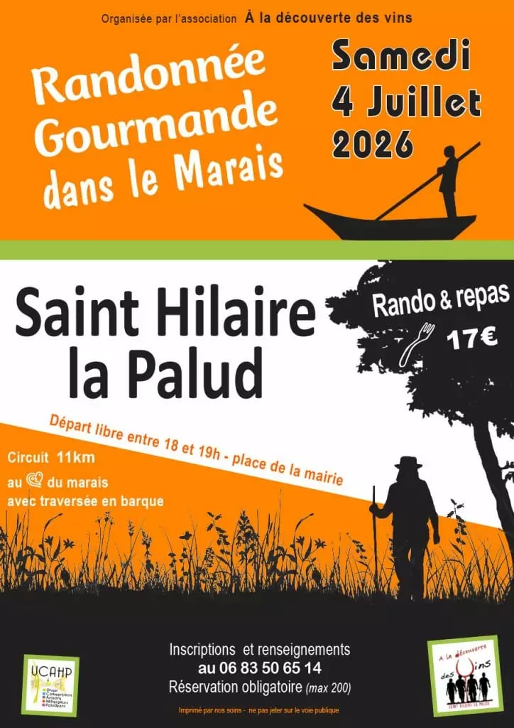 Randonnée gourmande dans le Marais à Saint-Hilaire-la-Palud