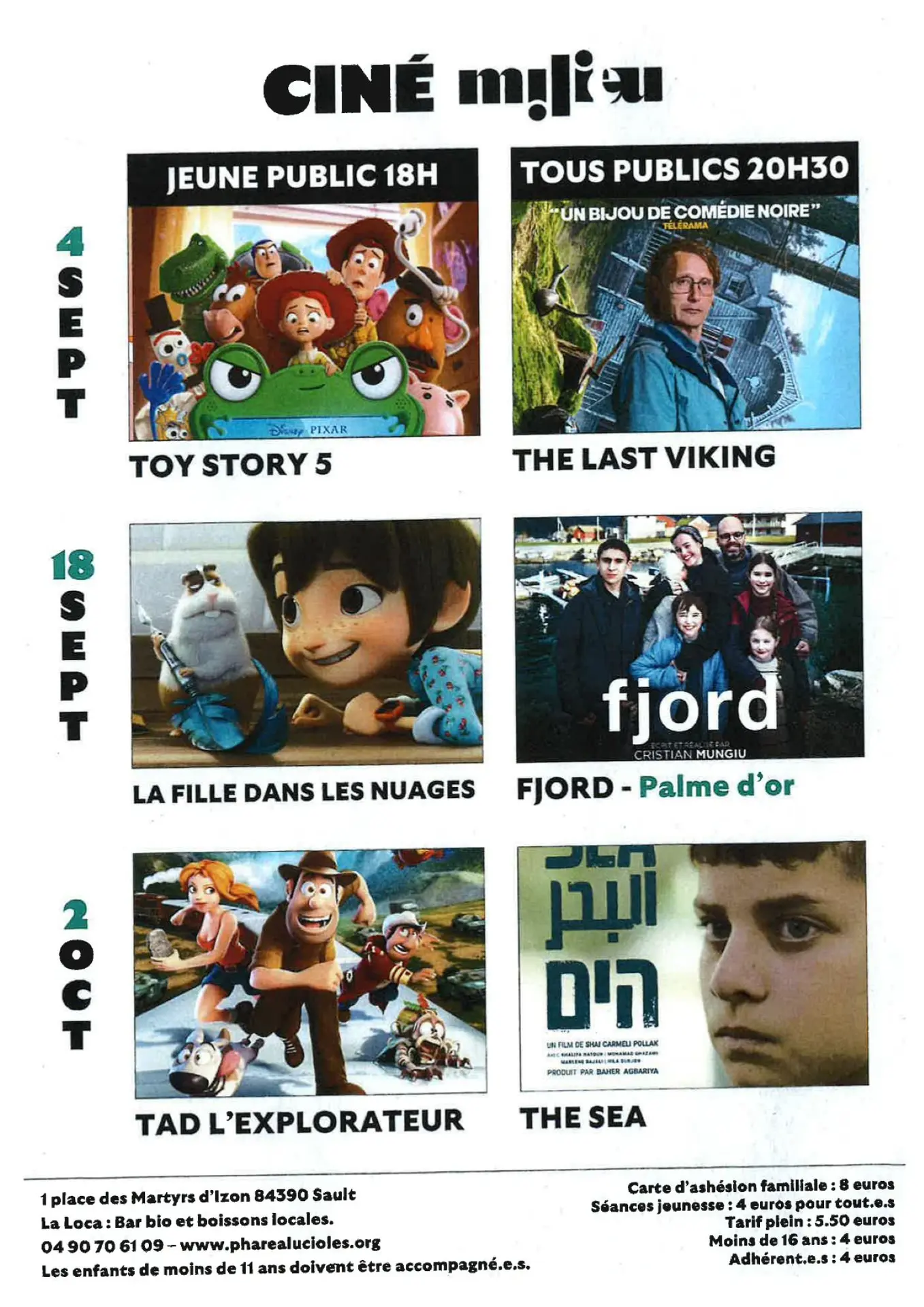Cinéma itinérant à Sault : "Tad l'explorateur" et "The sea".
