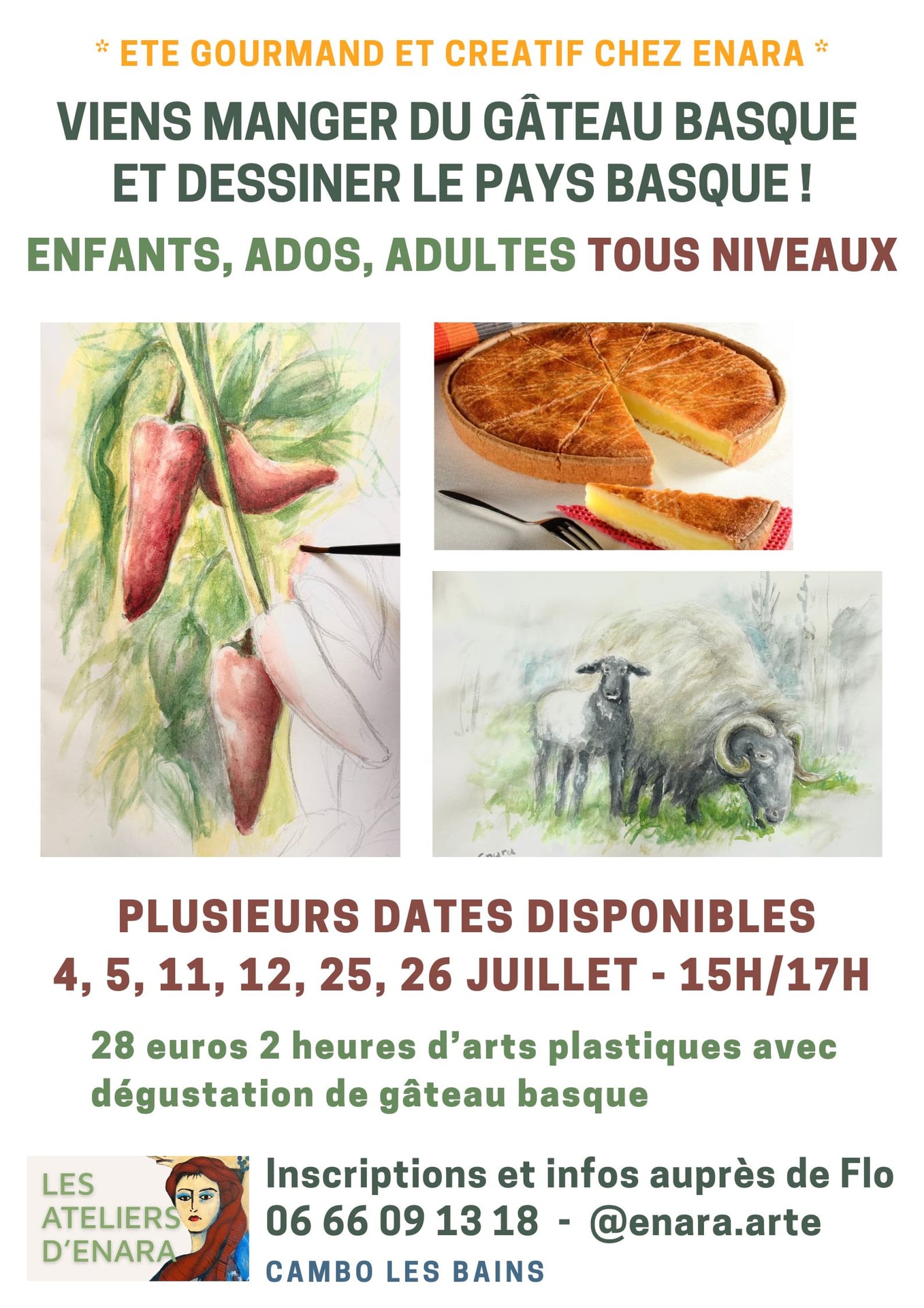 Atelier peinture et dégustation de gâteau basque