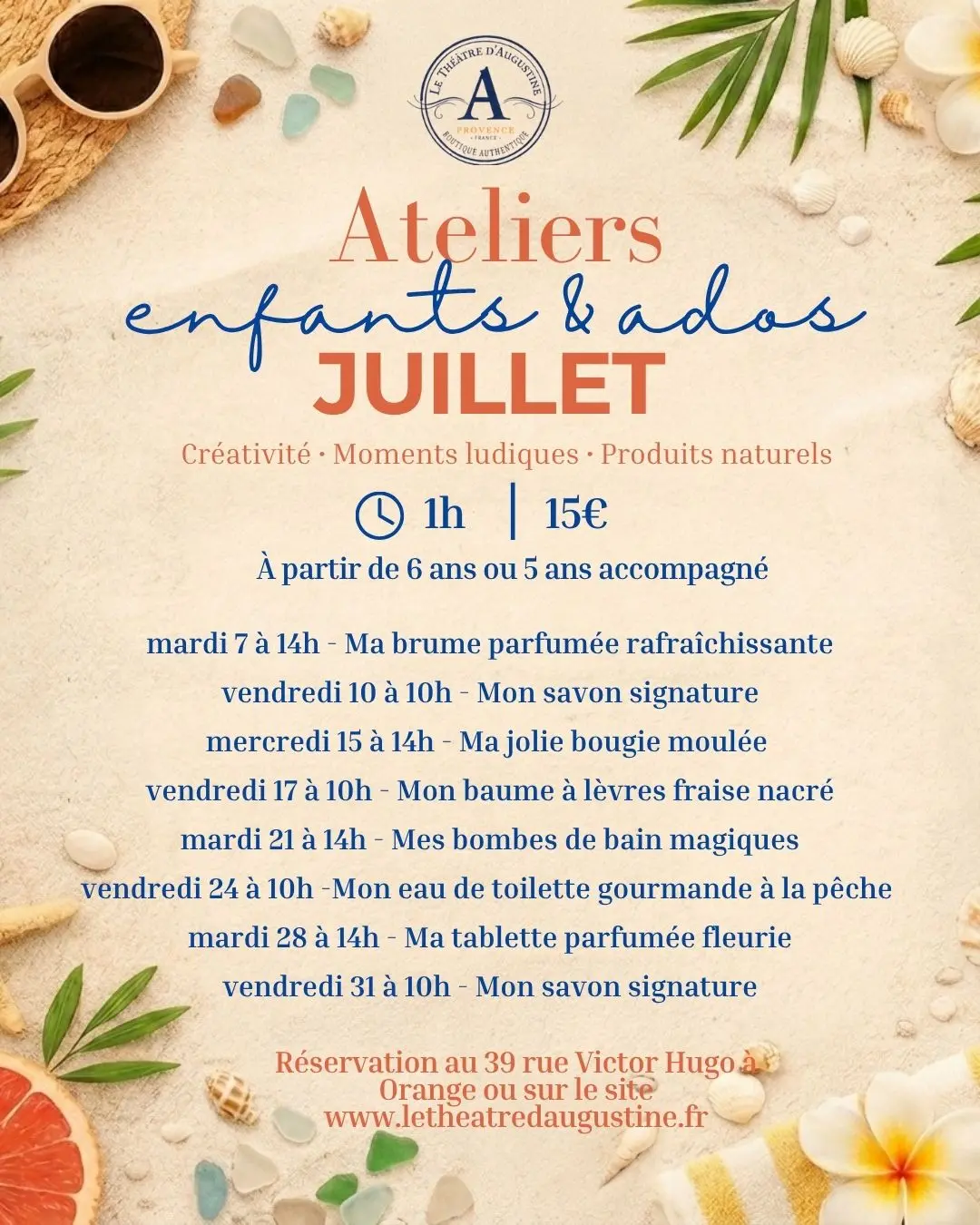 Ateliers enfants & ados au Théâtre d'Augustine