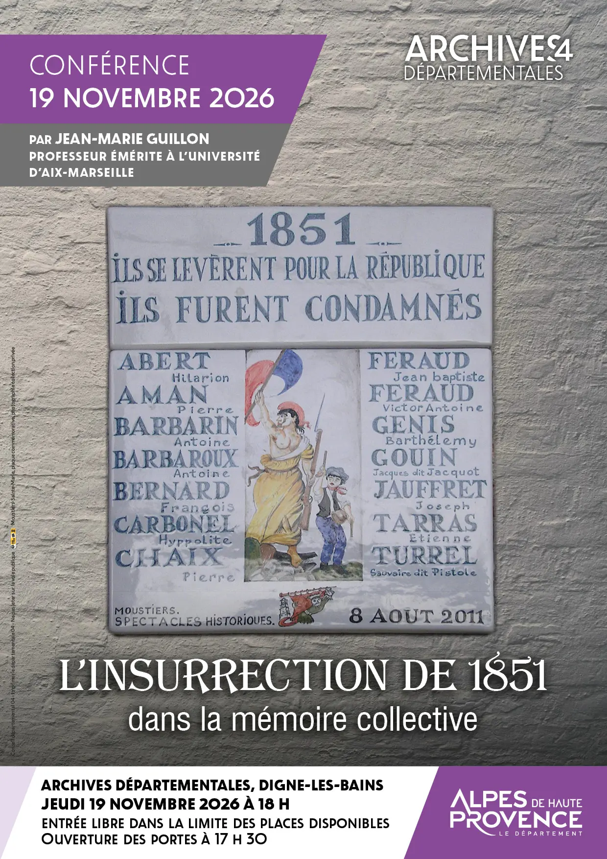 Conférence - L'insurrection de 1851 dans la mémoire collective