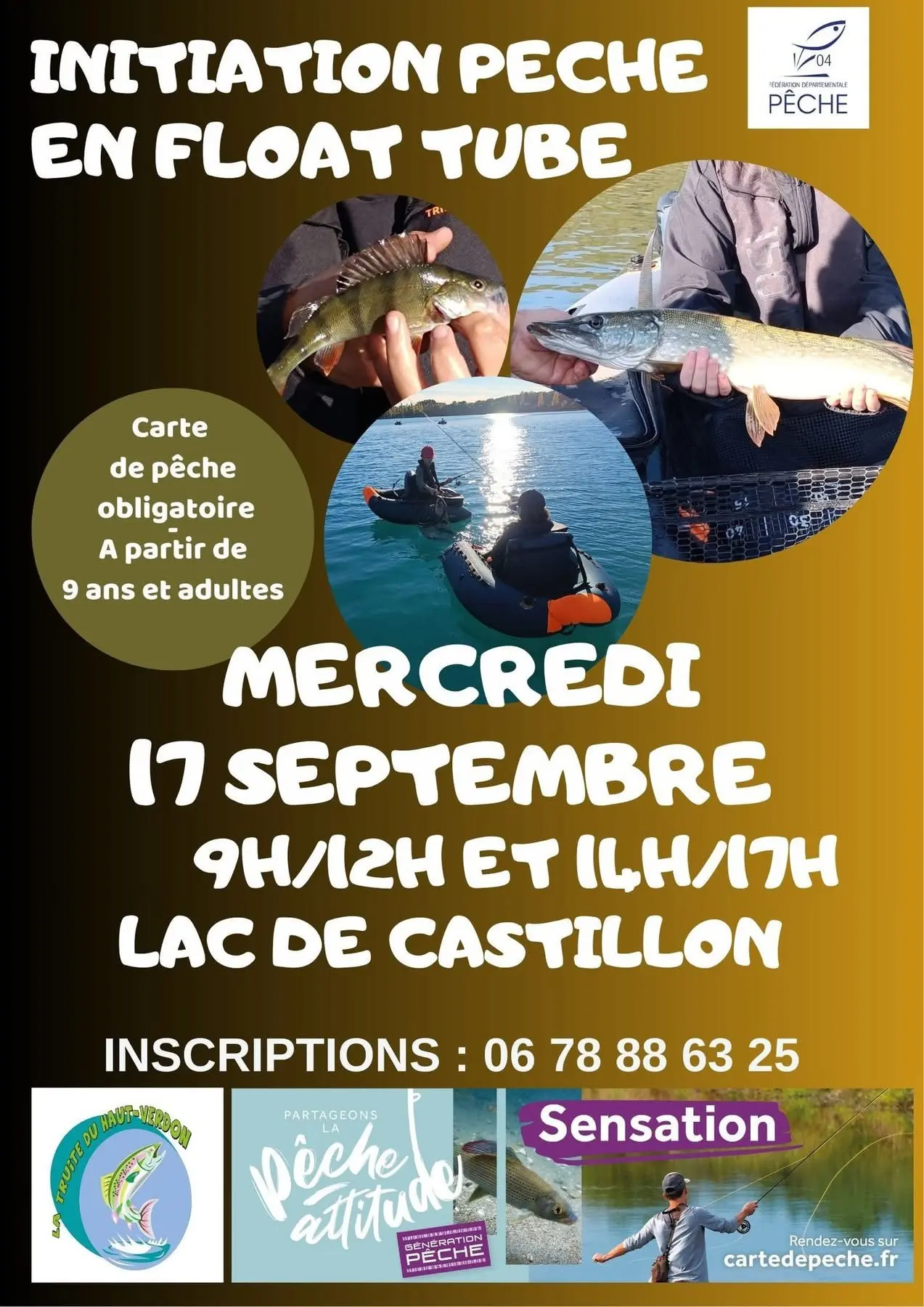Initiation pêche en float tube au lac de Castillon