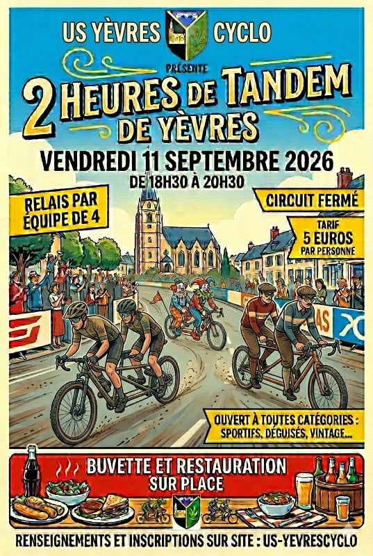 2h de tandem de Yèvres