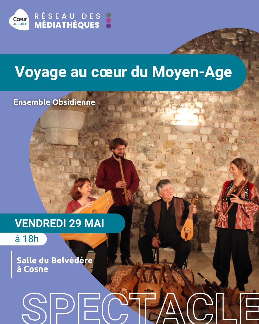 Concert Voyage au coeur de Moyen-Âge par l'ensemble Obsidienne