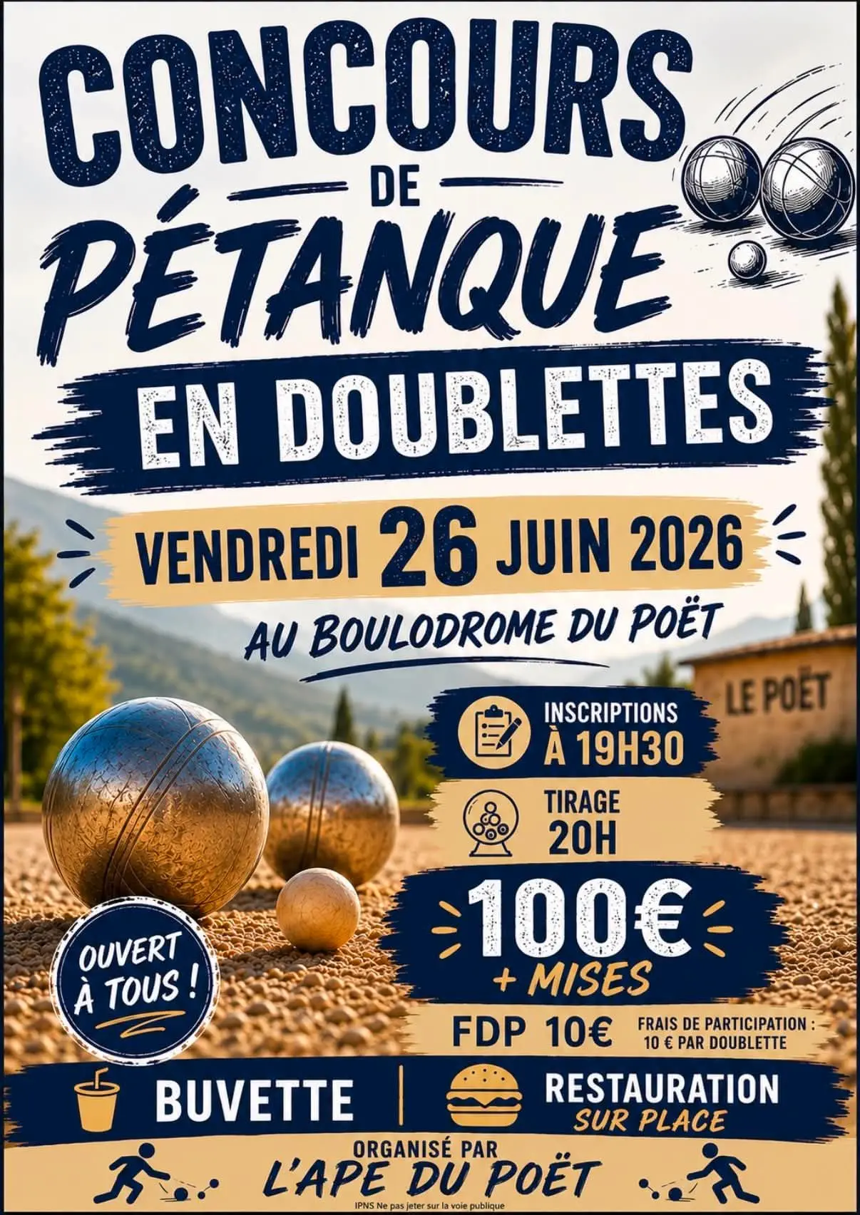 Concours de pétanque en doublettes