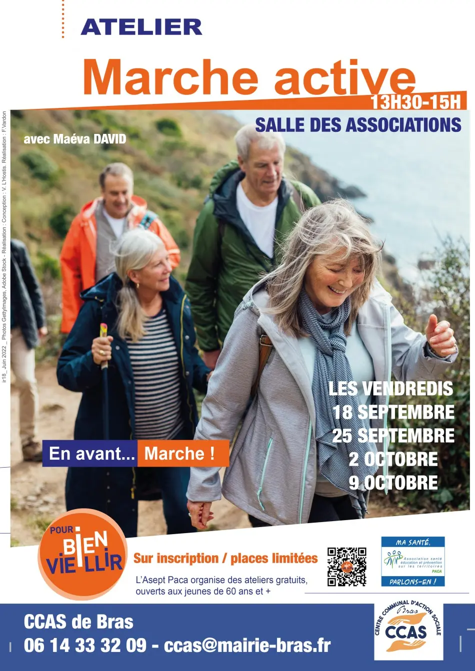 ANNULE - Atelier sportif : marche active (plus de 60 ans)