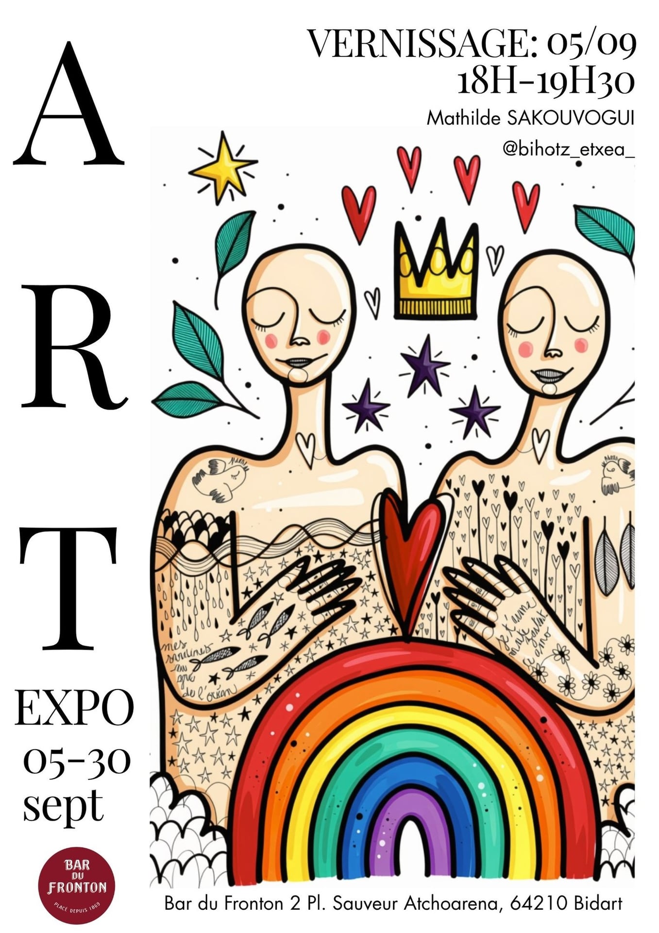 Exposition de l'artiste Mathilde SAKOUVOGUI au Bar du Fronton