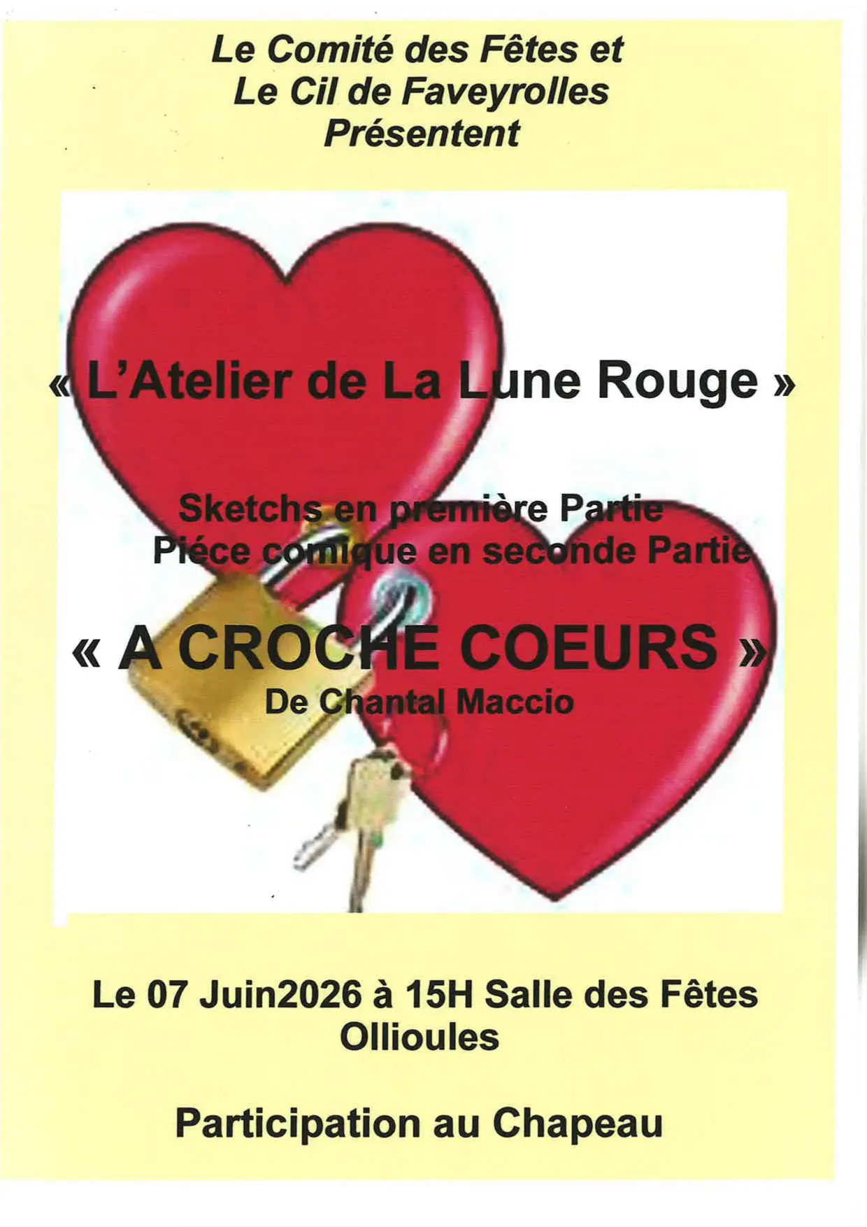 Théâtre : "L'atelier de la Lune rouge" et "A Croche Coeurs"