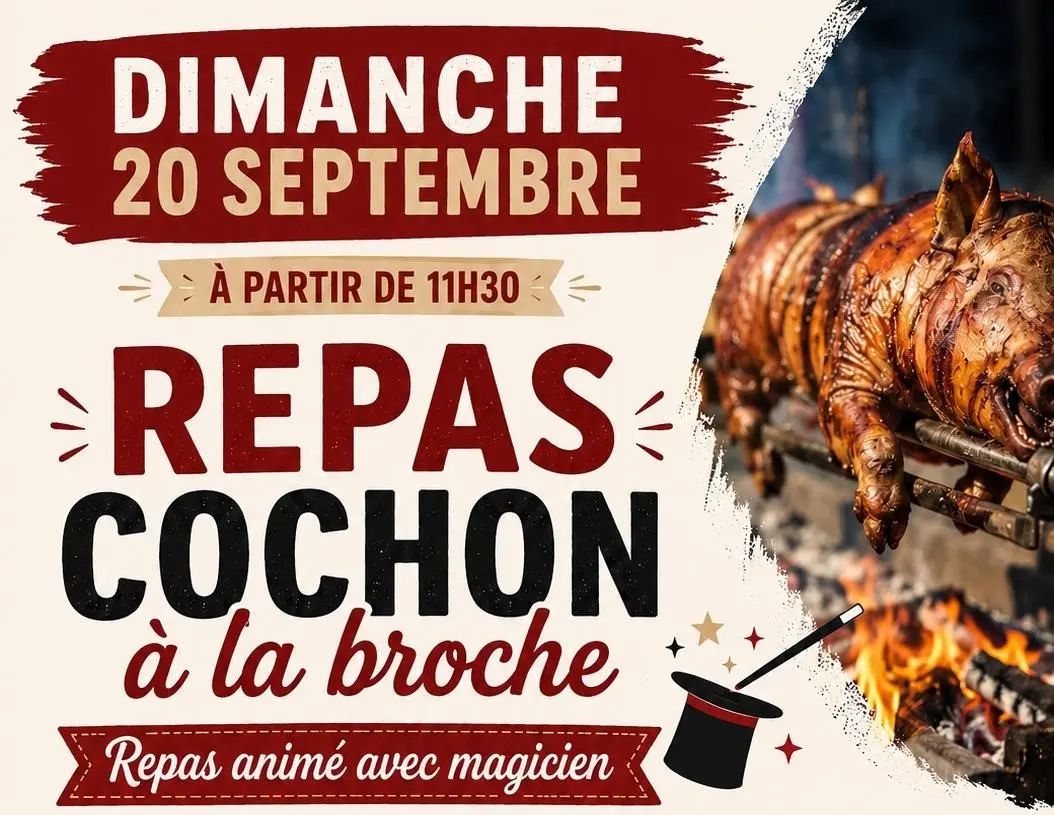 Repas cochon à la broche